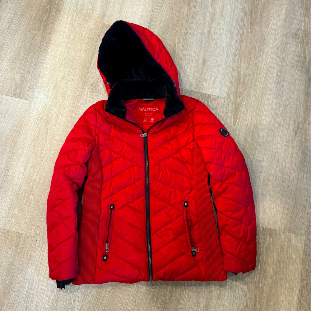 Nautica Red Puffer Jacket Men’s